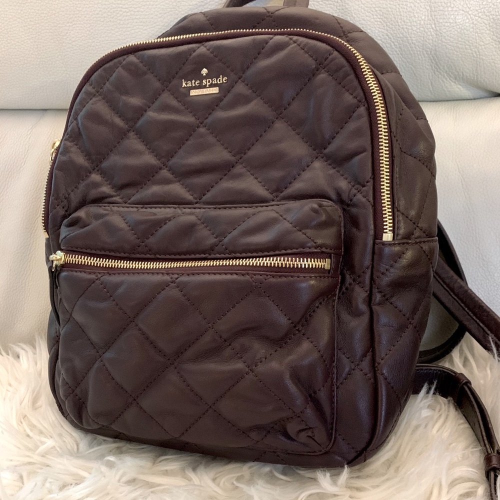 Preloved Quilted Kate Spade leather backpack